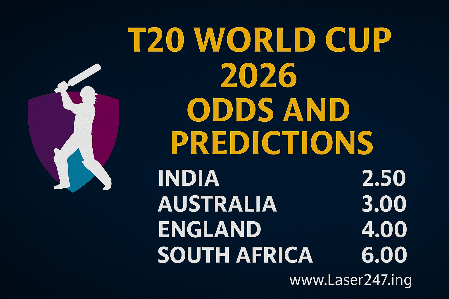 You are currently viewing T20 World Cup 2026 Odds and Predictions: Laser247 Best Betting Markets and Team Analysis